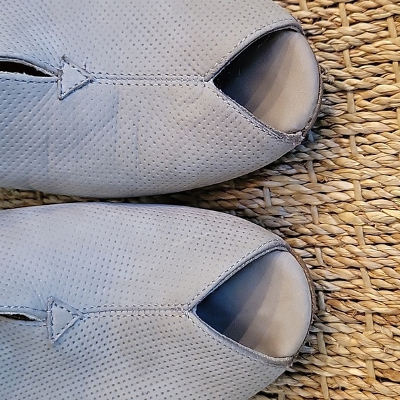 Paul Green Peeptoe Tan Heeled Suede Heeled Boots Size 9. - Picture 5 of 9